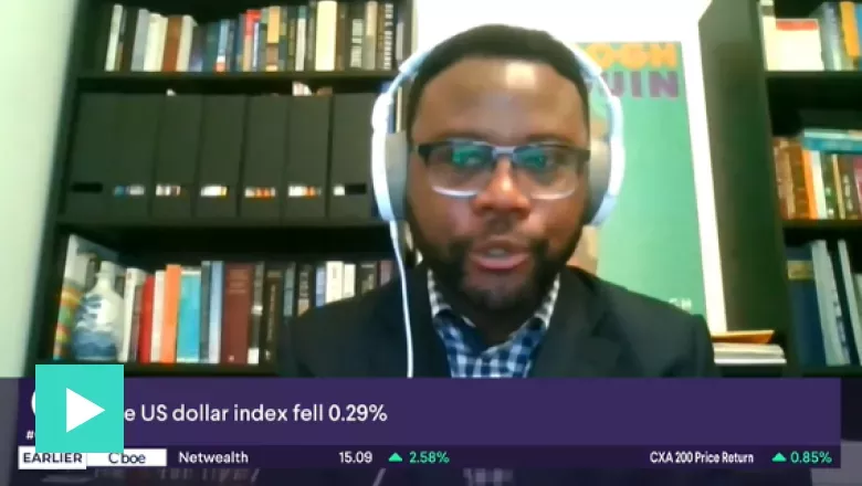 Chester Ntonifor appears in a video interview with AusBiz discussing the outlook for the U.S. dollar.