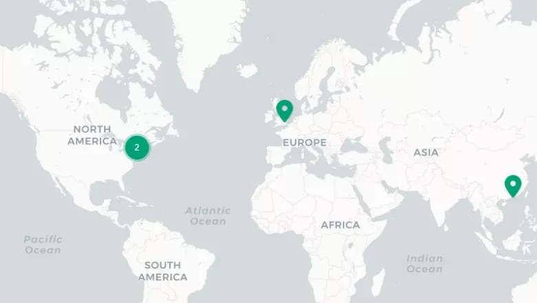 World map marked with BCA’s global office locations, used to show the firm’s international presence.